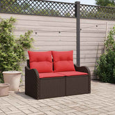 Garden Sofa with Cushion 47.64 x 24.41 x 27.17 in Poly Rattan
