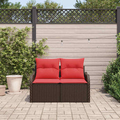 Garden Sofa with Cushion 47.64 x 24.41 x 27.17 in Poly Rattan