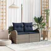 Garden Sofa Gray 124 x 62 x 85 cm poly rattan