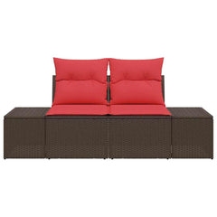 Garden Sofa with Cushion 184 x 62 x 69 cm Poly Rattan