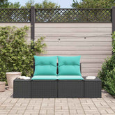 Garden Sofa with Cushion 184 x 62 x 69 cm Poly Rattan