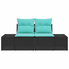 Garden Sofa with Cushion 184 x 62 x 69 cm Poly Rattan