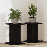 Plant Stand 2 pcs Black Oak 11.81 x 11.81 x 15.75 in