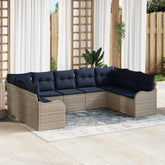 Garden Sofa Set Grey Poly Rattan