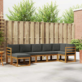 Outdoor Sofa Set with Cushion 7 pcs Natural and Anthracite