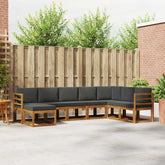 Outdoor Sofa Set with Cushion 8 pcs Natural and Anthracite