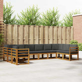 Outdoor Sofa Set with Cushion 10 pcs Natural and Anthracite