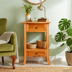 Console Table with Drawer Natural 19.88 x 11.81 x 29.72 in