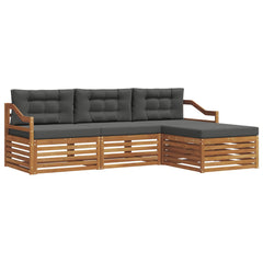 Outdoor Sofa Set with Cushion 4 pcs Natural and Anthracite