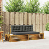 Outdoor Sofa Set with Cushion 2 Piece Natural and Anthracite