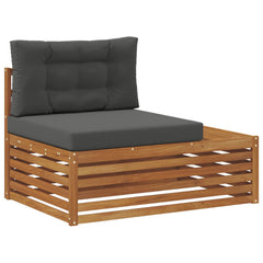 Outdoor Sofa Set with Cushion 2 Piece Natural and Anthracite