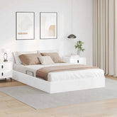 Storage Bed Pure White 53.94 x 74.80 in Faux leather