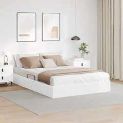 Storage Bed Pure White 53.94 x 74.80 in Faux leather
