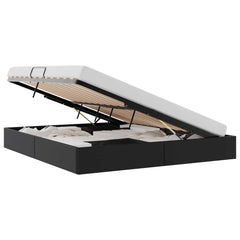 Storage Bed with Mattress Black 75.98 x 79.92 in Faux leather