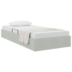 Storage Bed with Mattress Light Grey 39.37 x 74.80 in Velvet