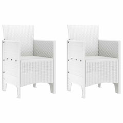 Garden Chair 2 pcs White 20.87 x 19.29 x 33.46 in Polypropylene
