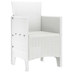 Garden Chair 2 pcs White 20.87 x 19.29 x 33.46 in Polypropylene