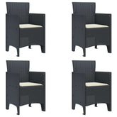 Garden Chair 4 pcs Anthracite 20.87 x 19.29 x 33.46 in