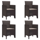 Garden Chair 4 pcs Brown 20.87 x 19.29 x 33.46 in Polypropylene