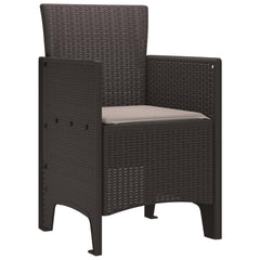 Garden Chair 4 pcs Brown 20.87 x 19.29 x 33.46 in Polypropylene