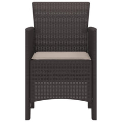 Garden Chair 4 pcs Brown 20.87 x 19.29 x 33.46 in Polypropylene