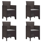 Garden Chair 4 pcs Brown 20.87 x 19.29 x 33.46 in Polypropylene