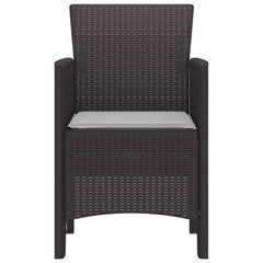 Garden Chair 4 pcs Brown 20.87 x 19.29 x 33.46 in Polypropylene