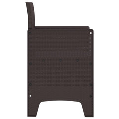 Garden Chair 4 pcs Brown 20.87 x 19.29 x 33.46 in Polypropylene
