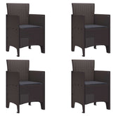 Garden Chair 4 pcs Brown 20.87 x 19.29 x 33.46 in Polypropylene