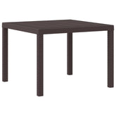 Garden Table Brown 39.37 x 39.37 x 28.74 in Poly Rattan