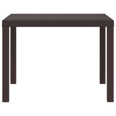 Garden Table Brown 39.37 x 39.37 x 28.74 in Poly Rattan