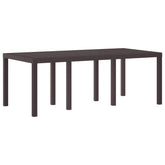 Garden Table Brown 78.74 x 39.37 x 28.74 in Poly Rattan