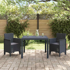 Garden Dining Set 3 pcs Anthracite Polypropylene