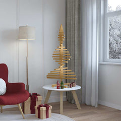 Wooden Christmas Tree with Stand Brown 47.24 in Solid pine wood