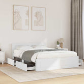 Bed Frame 2 pcs White 54 x 74 inches Engineered Wood