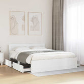Bed Frame 2 pcs White 59.06 x 78.74 in Engineered Wood