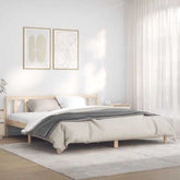Bed Frame Natural 75.98 x 79.92 in Solid Pine Wood
