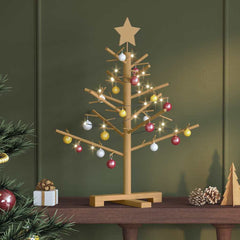 Wooden Christmas Tree with Stand Brown 29.53 in Solid pine wood