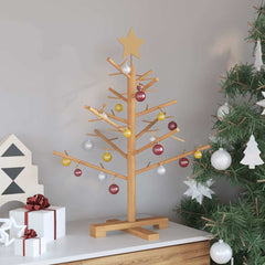 Wooden Christmas Tree with Stand Brown 29.53 in Solid pine wood