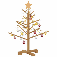 Wooden Christmas Tree with Stand Brown 29.53 in Solid pine wood