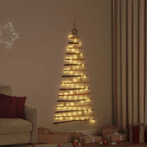 Christmas Tree with 80 LEDs Natural 59.06 in Solid Ash Wood