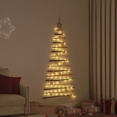 Christmas Tree with 80 LEDs Natural 59.06 in Solid Ash Wood