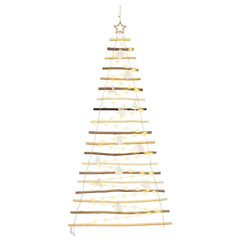 Christmas Tree with 100 LEDs Natural 70.87 in Solid Ash Wood