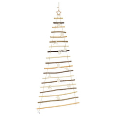 Christmas Tree with 100 LEDs Natural 70.87 in Solid Ash Wood