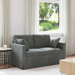 Sofa Dark Grey 54.33 x 30.71 x 31.50 in Velvet