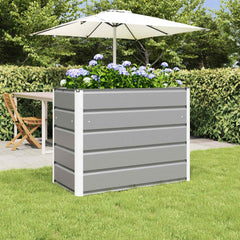 Planter Light Grey 39.37 x 19.69 x 30.31 in Galvanised Steel