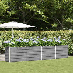 Planter Light Grey 151.57 x 19.69 x 29.53 in Galvanised Steel