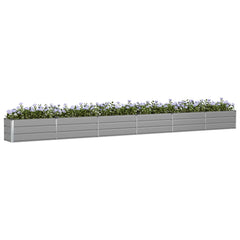 Planter Light Grey 228.35 x 19.69 x 17.72 in Galvanised Steel