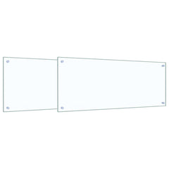 Kitchen Backsplash 2 pcs Transparent 39.37 x 15.75 in