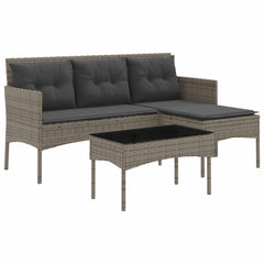 Garden Sofa Set with Cushion 2 pcs Poly Rattan